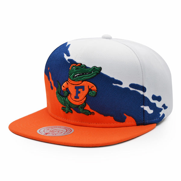 Florida Gators NCAA Mitchell & Ness PAINTBRUSH Snapback Hat - Royal/Orange