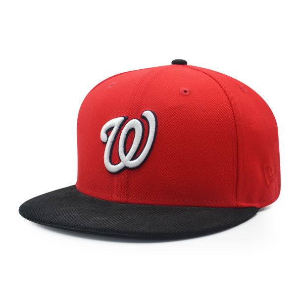 Washington Nationals 10th ANNIVERSARY Exclusive New Era 59Fifty CORD Fitted Hat – Red/Black