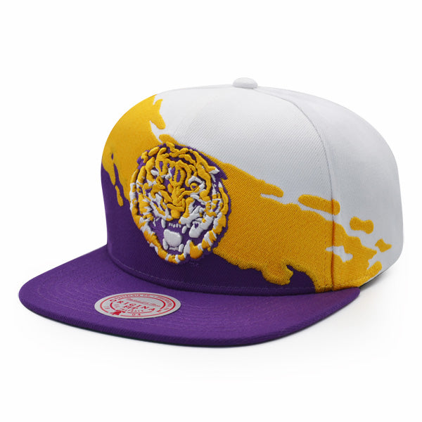 LSU Tigers NCAA Mitchell & Ness PAINTBRUSH Snapback Hat - Purple/Yellow