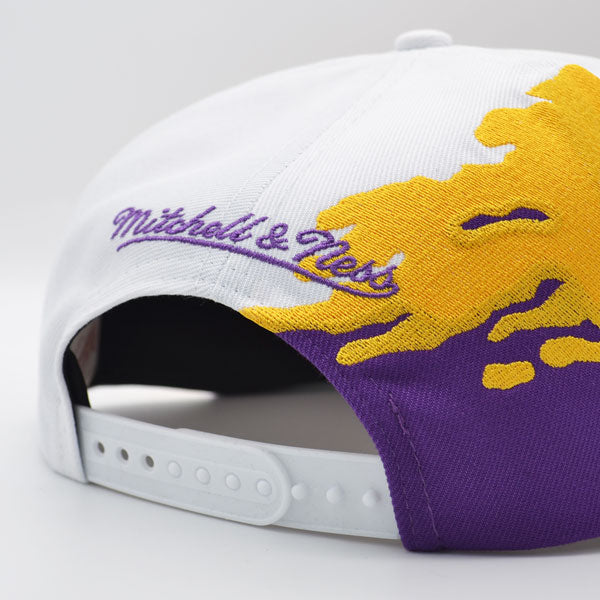 LSU Tigers NCAA Mitchell & Ness PAINTBRUSH Snapback Hat - Purple/Yellow