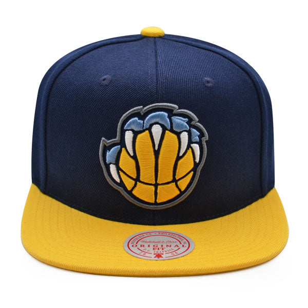 Memphis Grizzlies NBA Mitchell & Ness 2TONE CLAW Snapback Hat - Navy/Yellow
