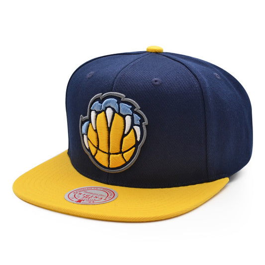 Memphis Grizzlies NBA Mitchell & Ness 2TONE CLAW Snapback Hat - Navy/Yellow