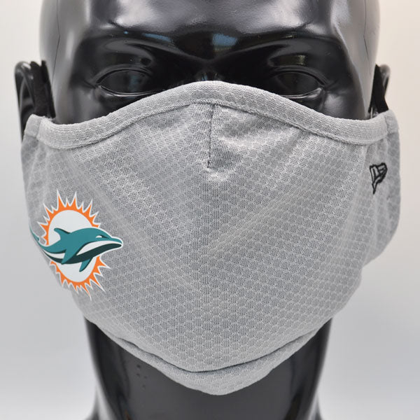 Miami Dolphins New Era Adult NFL On-Field Face Covering Mask - Gray