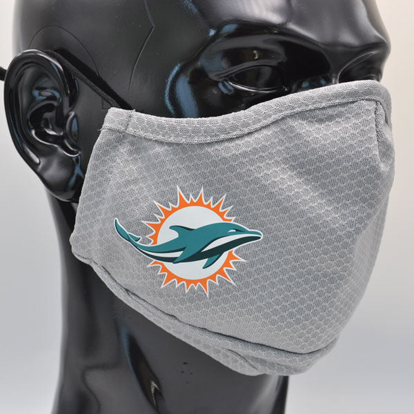 Miami Dolphins New Era Adult NFL On-Field Face Covering Mask - Gray