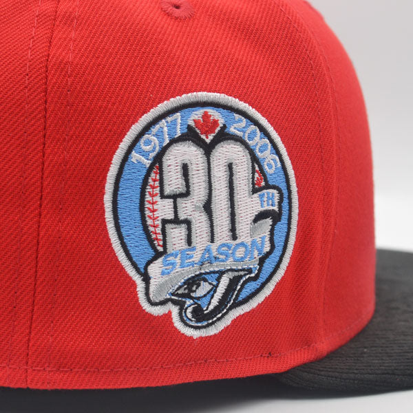 Toronto Blue Jays 30th ANNIVERSARY Exclusive New Era 59Fifty CORD Fitted Hat – Red/Black