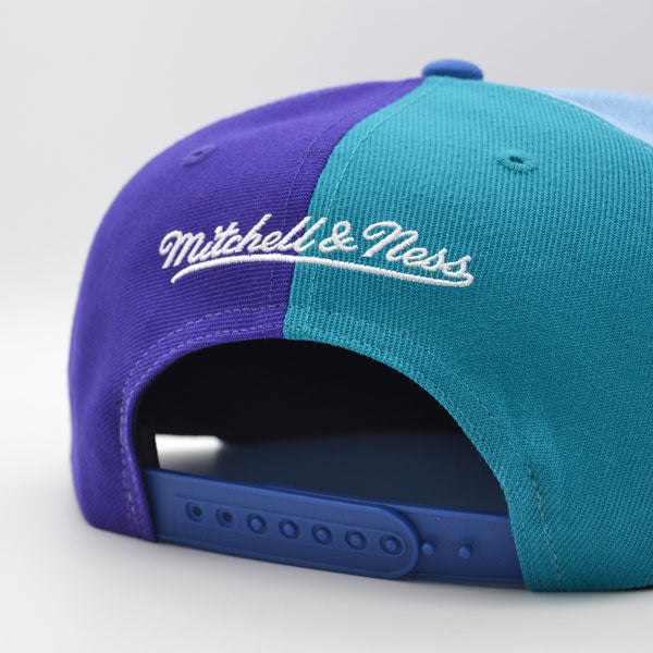 Charlotte Hornets Mitchell & Ness TEAM PINWHEEL Snapback NBA Hat - Purple/Teal/Sky