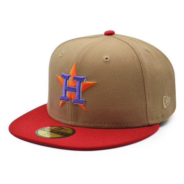 Houston Astros 45th ANNIVERSARY Exclusive New Era 59Fifty Fitted Hat – Khaki/Red