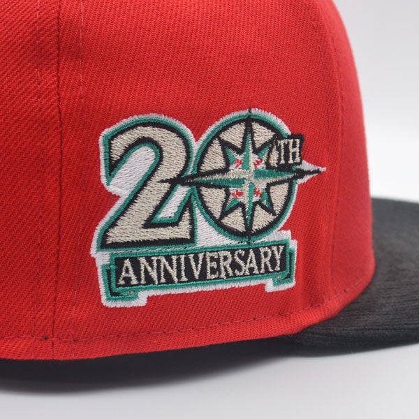 Seattle Mariners 20th ANNIVERSARY Exclusive New Era 59Fifty CORD Fitted Hat – Red/Black