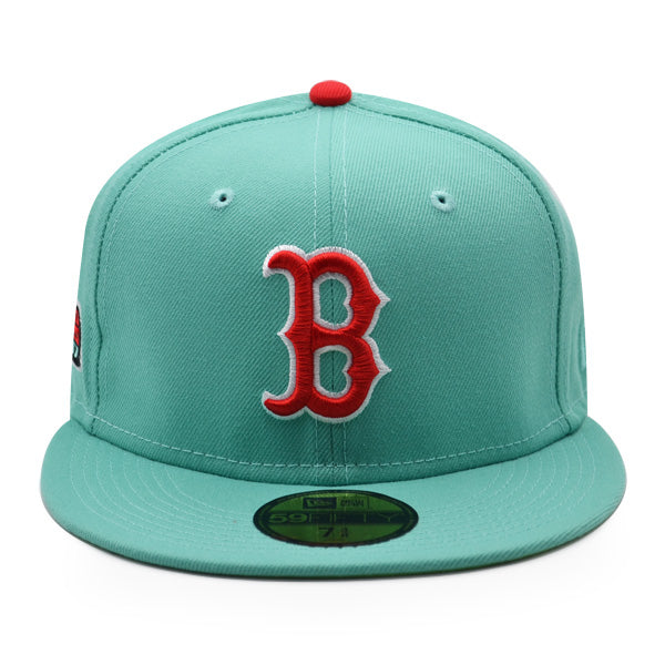 Boston Red Sox 2007 WORLD SERIES Exclusive New Era 59Fifty Fitted Hat – Mint/Red/Lime UV