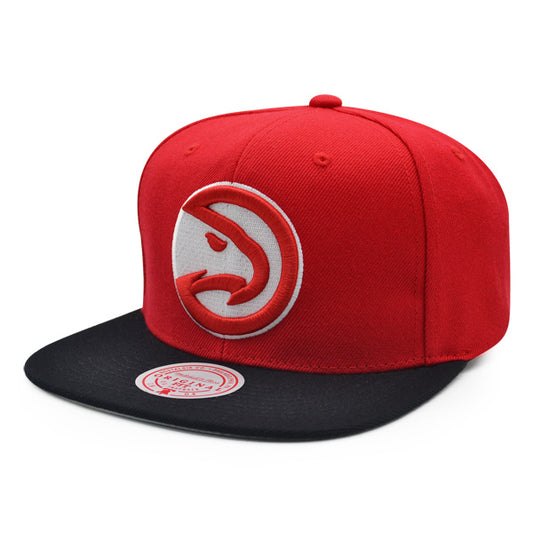 Atlanta Hawks NBA Mitchell & Ness CLASSIC 2TONE Snapback Hat - Red/Black