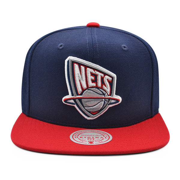 New Jersey Nets NBA Mitchell & Ness CLASSIC 2TONE Snapback Hat - Navy/Red