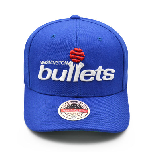 Washington Bullets Mitchell & Ness HWC TEAM GROUND Pre-Curved Stretch-Fit Snapback Hat - Royal