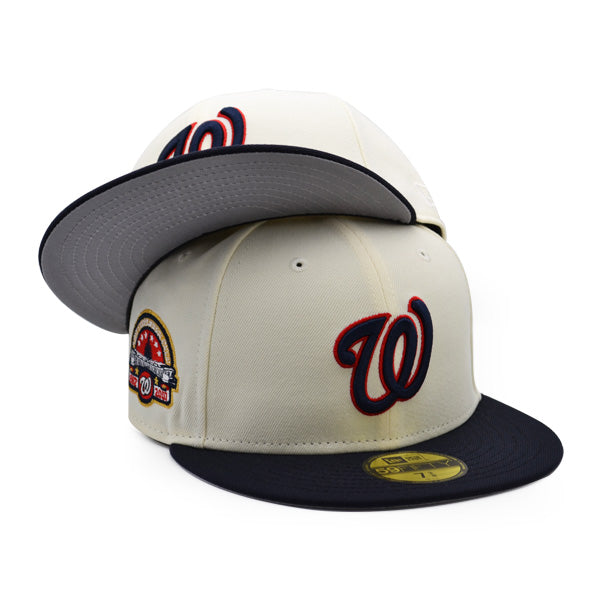 Washington Nationals RFK 45 Years Exclusive New Era 59Fifty Fitted Hat - Chrome/Navy