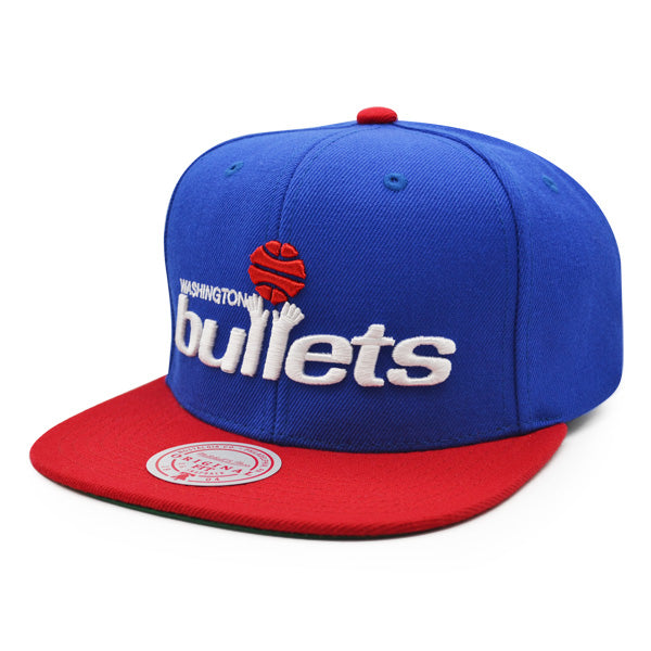 Washington Bullets Mitchell & Ness HWC TEAM GROUND 2Tone Snapback Hat - Royal/Red