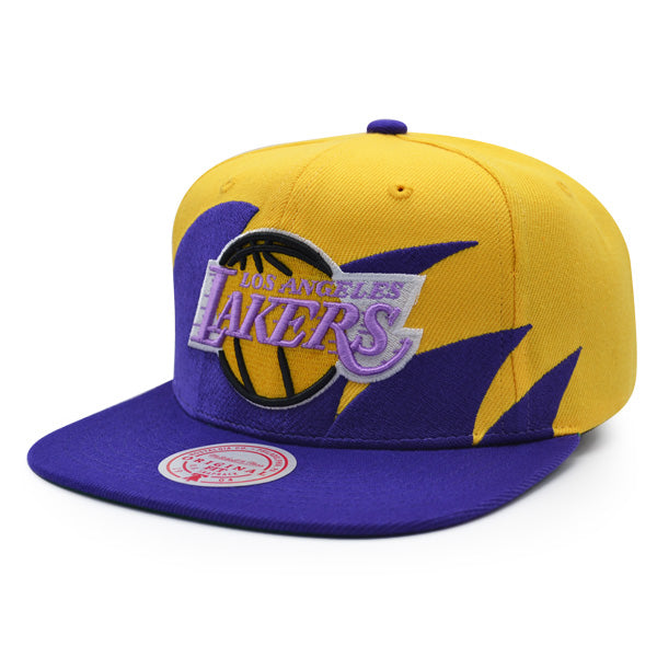 Los Angeles Lakers NBA Mitchell & Ness SHARKTOOTH Snapback Hat - Purple/Yellow