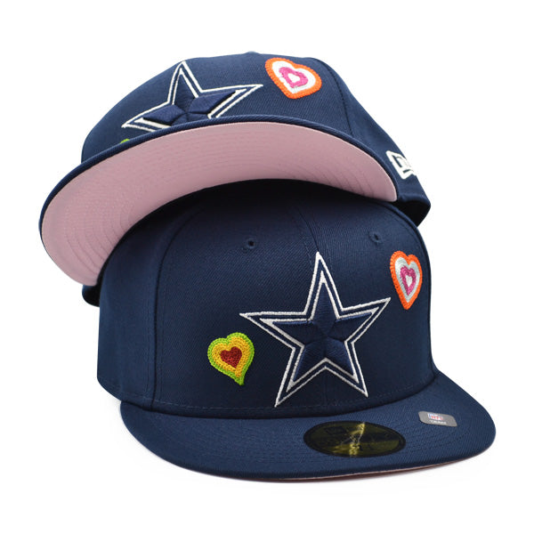 Dallas Cowboys CHAINED HEARTS Exclusive New Era 59Fifty Fitted NFL Hat- Navy/Pink