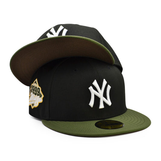 New York Yankees 1999 WORLD SERIES Exclusive New Era 59Fifty Fitted Hat - Black/Olive