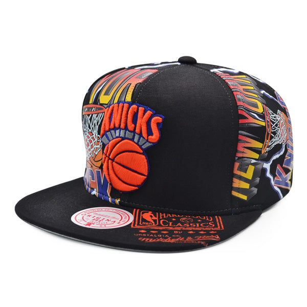 New York Knicks Mitchell & Ness SUPER REMIX Snapback Hat - Black/Orange