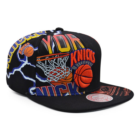 New York Knicks Mitchell & Ness SUPER REMIX Snapback Hat - Black/Orange
