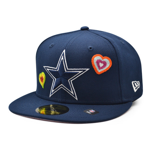 Dallas Cowboys CHAINED HEARTS Exclusive New Era 59Fifty Fitted NFL Hat- Navy/Pink