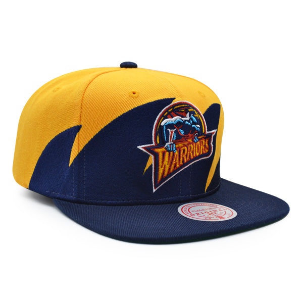 Golden State Warriors NBA Mitchell & Ness SHARKTOOTH Snapback Hat - Navy/Burnt Orange