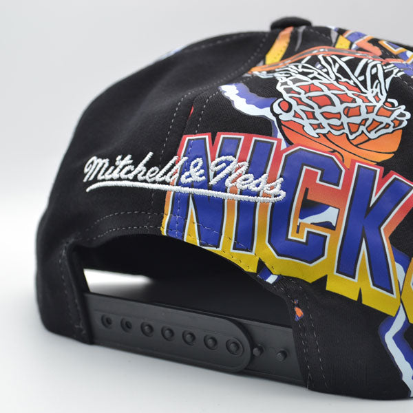 New York Knicks Mitchell & Ness SUPER REMIX Snapback Hat - Black/Orange