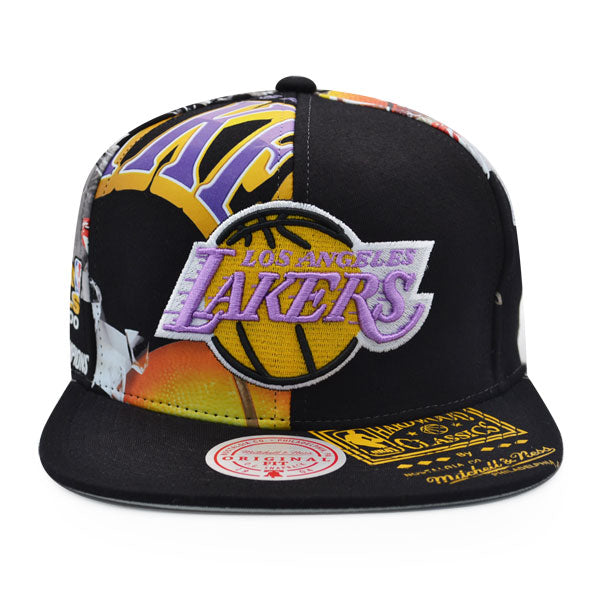 Los Angeles Lakers Mitchell & Ness SUPER REMIX Snapback Hat - Black/Yellow