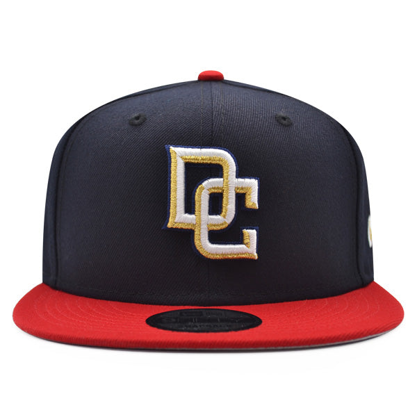 Washington Nationals New Era Custom DC Logo Snapback 9Fifty MLB Hat - Navy/Red/Gold