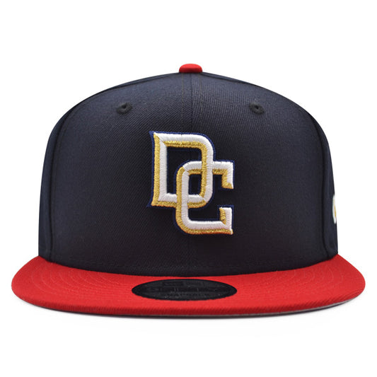 Washington Nationals New Era Custom DC Logo Snapback 9Fifty MLB Hat - Navy/Red/Gold