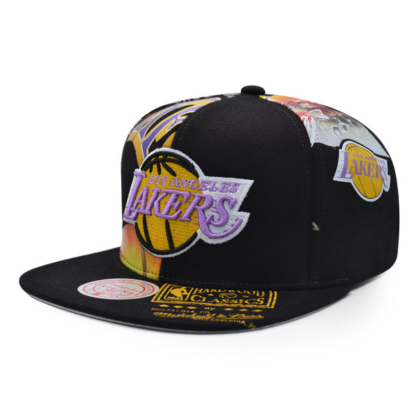 Los Angeles Lakers Mitchell & Ness SUPER REMIX Snapback Hat - Black/Yellow