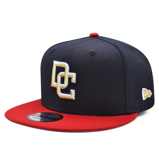 Washington Nationals New Era Custom DC Logo Snapback 9Fifty MLB Hat - Navy/Red/Gold