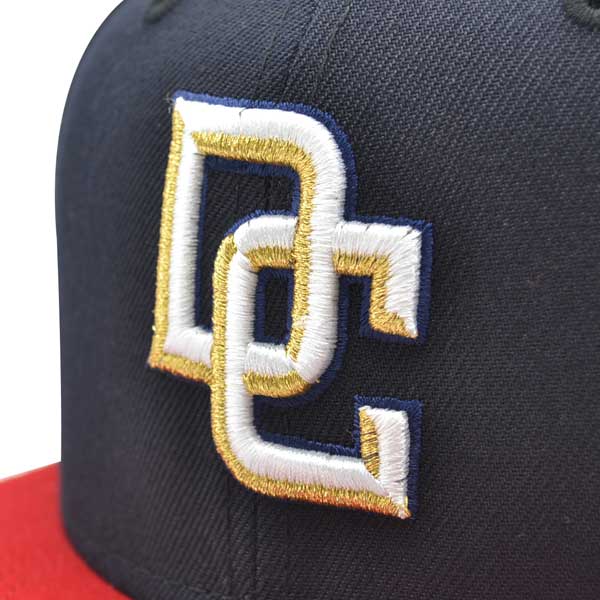 Washington Nationals New Era Custom DC Logo Snapback 9Fifty MLB Hat - Navy/Red/Gold