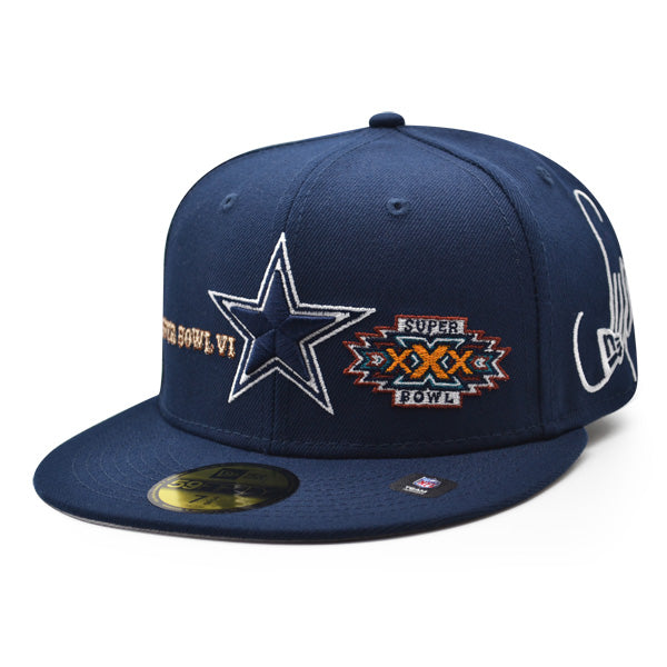 Dallas Cowboys HISTORIC CHAMPS Exclusive New Era 59Fifty Fitted NFL Hat - Navy/Gray