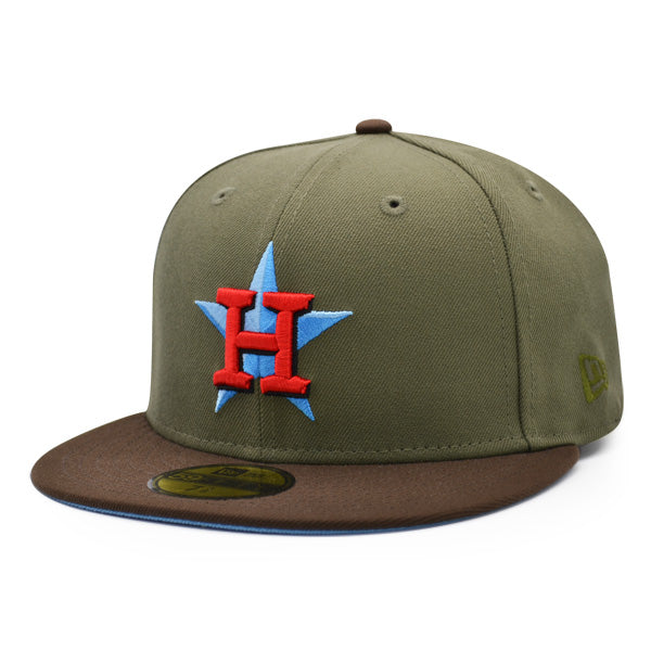 Houston Astros 45th ANNIVERSARY Exclusive New Era 59Fifty Fitted Hat – New Olive/Walnut