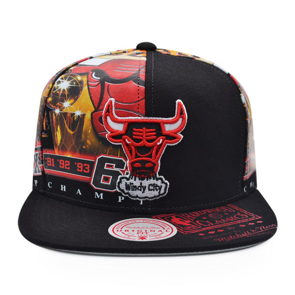 Chicago Bulls Mitchell & Ness SUPER REMIX Snapback Hat - Black/Red