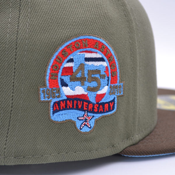 Houston Astros 45th ANNIVERSARY Exclusive New Era 59Fifty Fitted Hat – New Olive/Walnut