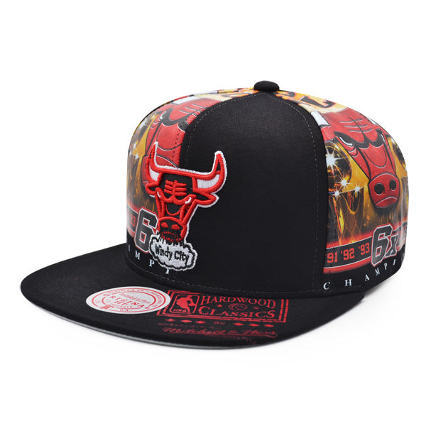 Chicago Bulls Mitchell & Ness SUPER REMIX Snapback Hat - Black/Red
