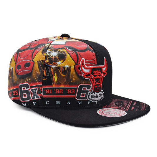 Chicago Bulls Mitchell & Ness SUPER REMIX Snapback Hat - Black/Red