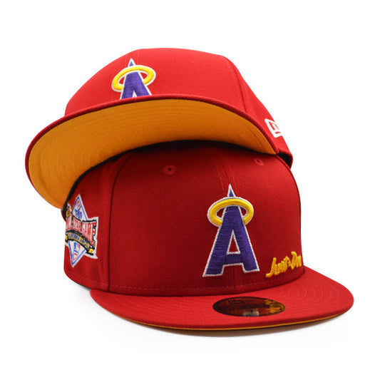 California Angels New Era 1989 All-Star Game Exclusive JUST DON 59Fifty Fitted Hat – Red/Purple/Yellow Bottom