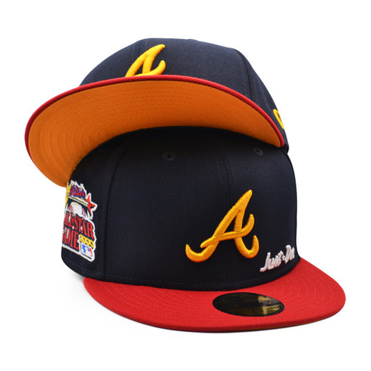 Atlanta Braves JUST DON 2000 All-Star Game Exclusive New Era 59Fifty Fitted Hat – Navy/Red/Burnt Orange Bottom