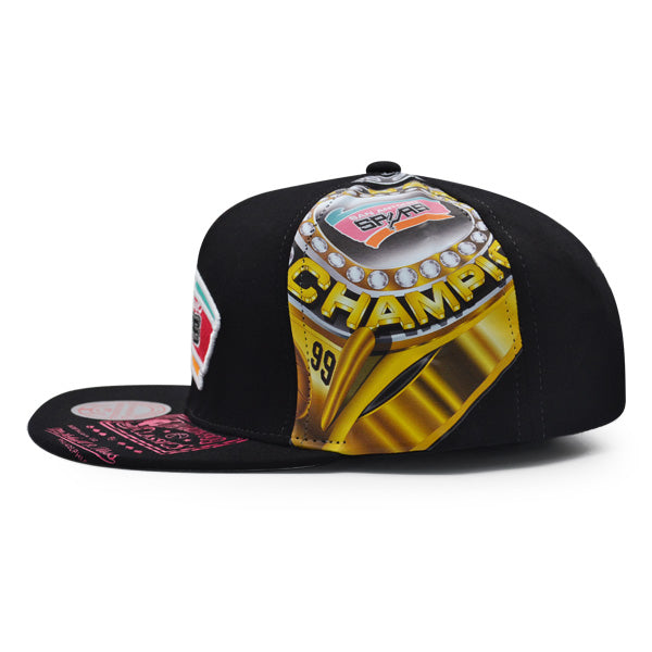 San Antonio Spurs Mitchell & Ness SUPER REMIX Snapback Hat - Black/Pink/Teal