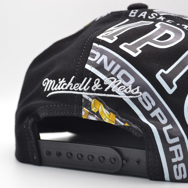 San Antonio Spurs Mitchell & Ness SUPER REMIX Snapback Hat - Black/Pink/Teal