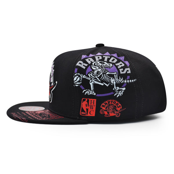 Toronto Raptors Mitchell & Ness SUPER REMIX Snapback Hat - Black/Purple