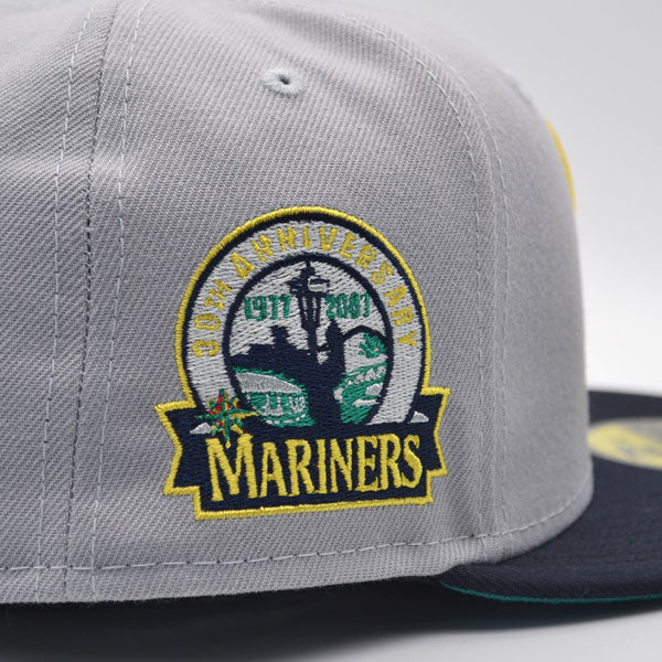 Seattle Mariners 30th ANNIVERSARY Exclusive New Era 59Fifty Fitted Hat – Gray/Navy/Teal Bottom