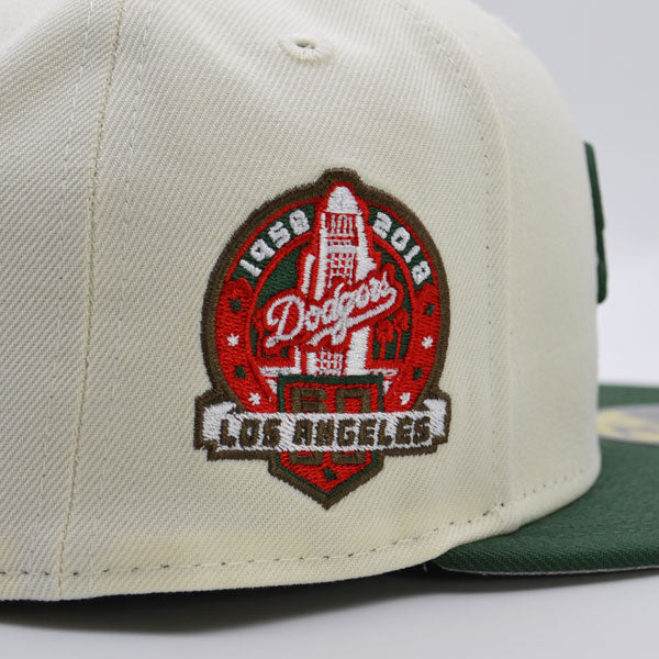 Los Angeles Dodgers 60th Anniversary Exclusive New Era 59Fifty Fitted Hat - Chrome/Mountain Green