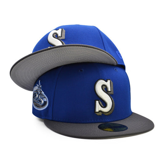 Seattle Mariners 25th ANNIVERSARY Exclusive New Era 59Fifty Fitted Hat - Royal/Dark Gray