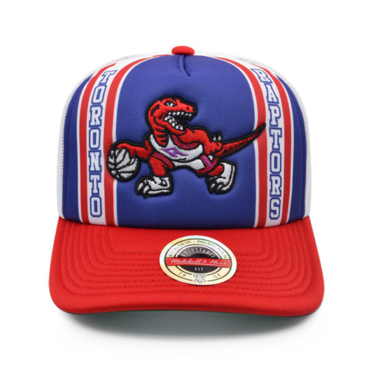 Toronto Raptors Mitchell & Ness RETRO TRUCKER Snapback Hat - Purple/Red