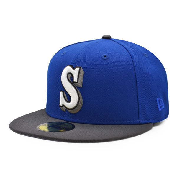 Seattle Mariners 25th ANNIVERSARY Exclusive New Era 59Fifty Fitted Hat - Royal/Dark Gray