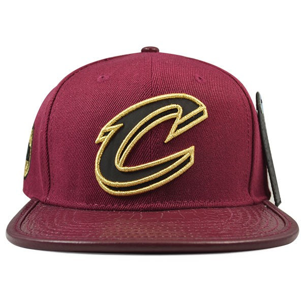 Cleveland Cavaliers Logo Burgundy/Gold Strapback Pro Standard NBA Hat