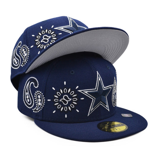 Dallas Cowboys PAISLEY ALL-OVER Exclusive New Era 59Fifty Fitted Hat - Navy/White